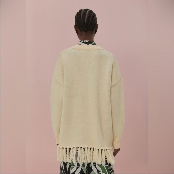 NWT Farm Rio Copacabana Graphic Sweater with Fringe Size L Large - Picture 4 of 4